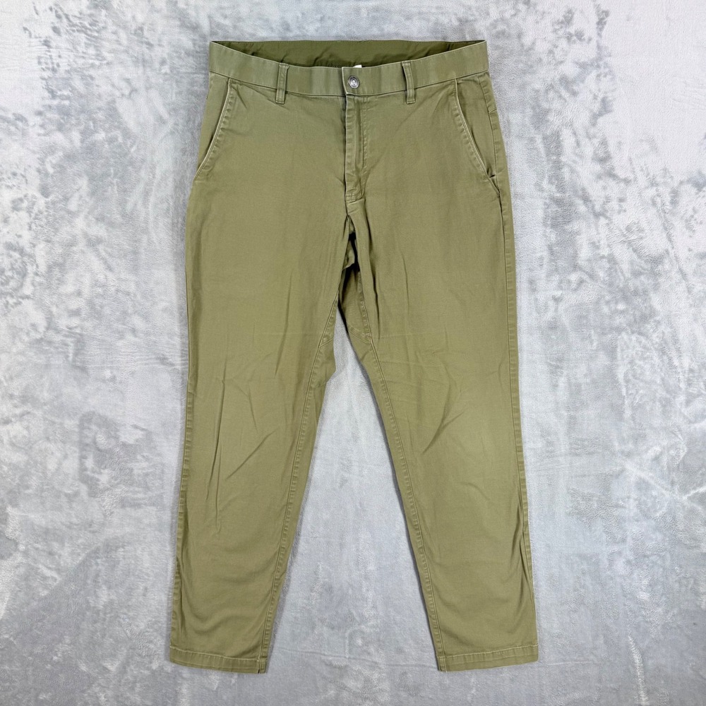 Fabletics The Only Chino Pants Men's 31x32 Olive Green Cotton Stretch Pants